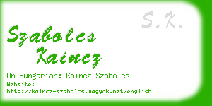 szabolcs kaincz business card